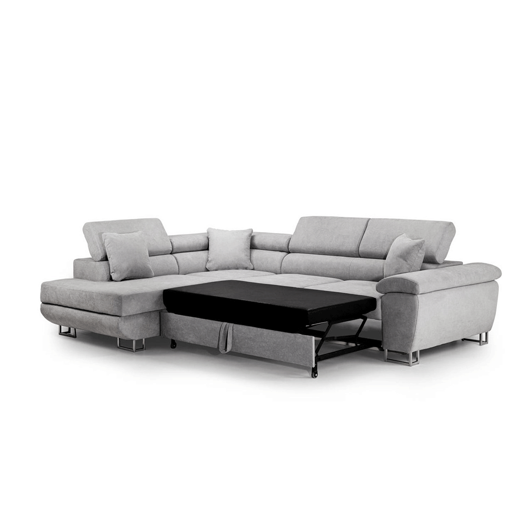 Anton Sofa bed Corner Sofa Bed With Storage Box Grey