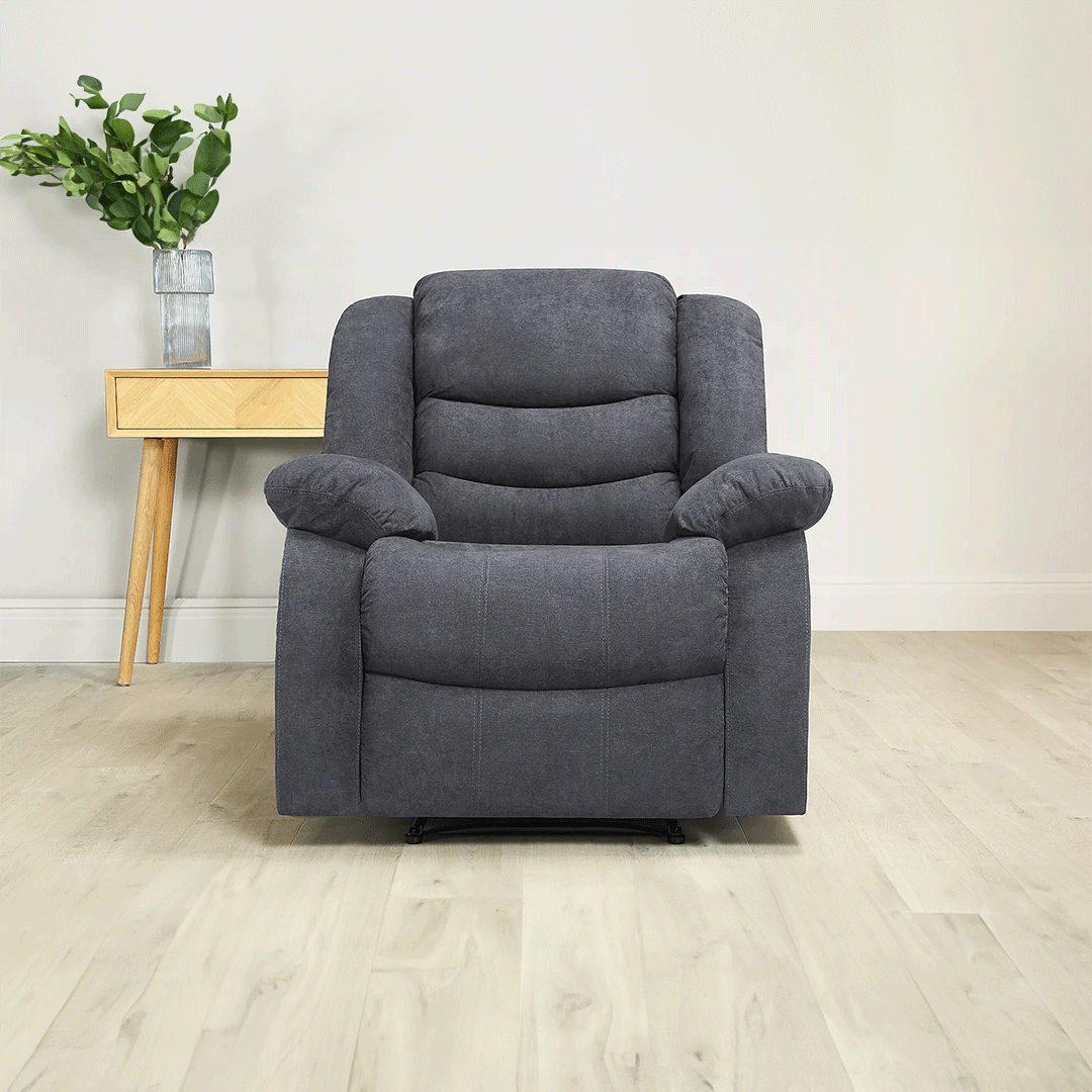 Sorrento Fabric Recliner Sofa Arm Chair Grey - Envogue Furniture