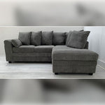 Load image into Gallery viewer, Dylan Jumbo Cord Corner Sofa Grey - Envogue Furniture
