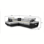 Load image into Gallery viewer, Anton Sofabed Corner Sofa Bed With Storage Box Grey-Black - Envogue Furniture
