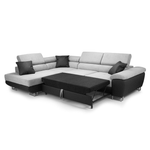 Load image into Gallery viewer, Anton Sofabed Corner Sofa Bed With Storage Box Grey-Black - Envogue Furniture
