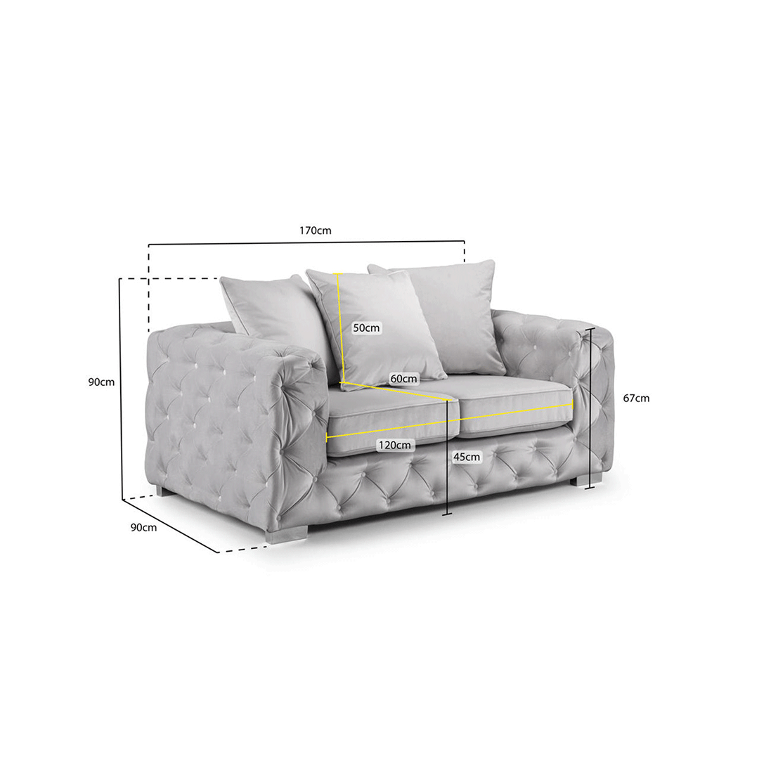 Ashton 3+2 Seater Sofa Silver - Envogue Furniture