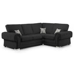 Load image into Gallery viewer, Verona Fullback 4 seater sofa Black Right and Left Hand Facing Corner
