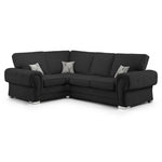 Load image into Gallery viewer, Verona Fullback 4 seater sofa Black Right and Left Hand Facing Corner
