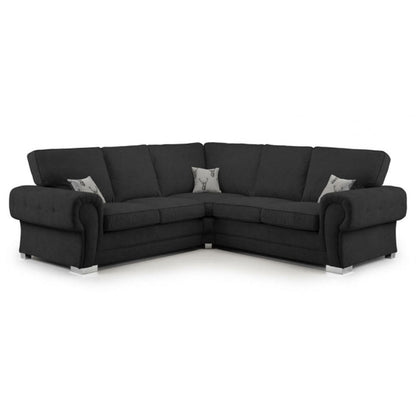 Verona Fullback 5 Seater Black Corner Sofa