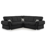 Verona Fullback 5 Seater Black Corner Sofa