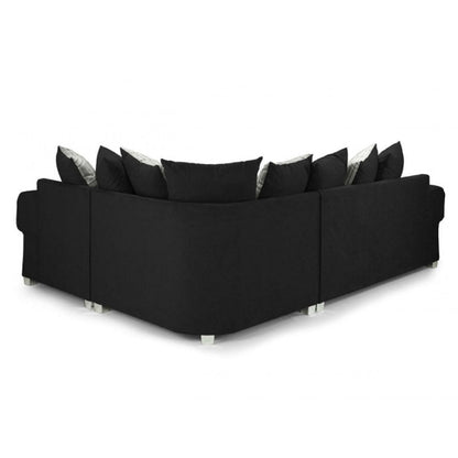 Verona Scatter back 4 seater sofa Black Right and Left Hand Facing Corner