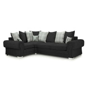 Verona Scatter back 4 seater sofa Black Right and Left Hand Facing Corner