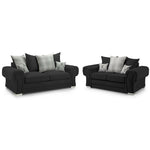 Load image into Gallery viewer, Verona sofa 3+2 Seater Scatter Back Black