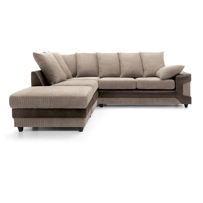 Amazing Sofas NEW LARGE DINO CORNER SOFA JUMBO CORD BEIGE BROWN  LEFT OR RIGHT  MNS (MY NEW SOFA) LTD
