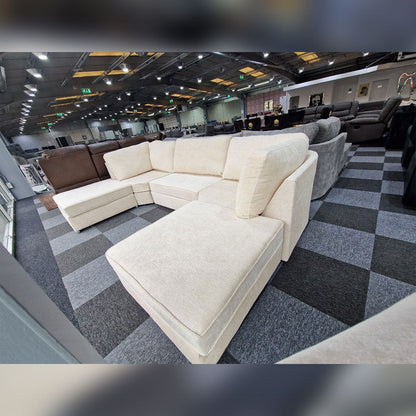 Bishop U Shape Sofa High Back In Black And Cream Colour - MNS (MY NEW SOFA) LTD