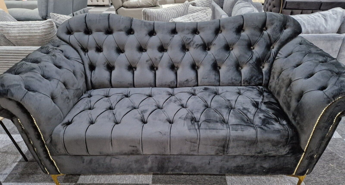 Elegance Chesterfield Sofa 3+2 Black - MNS (MY NEW SOFA) LTD