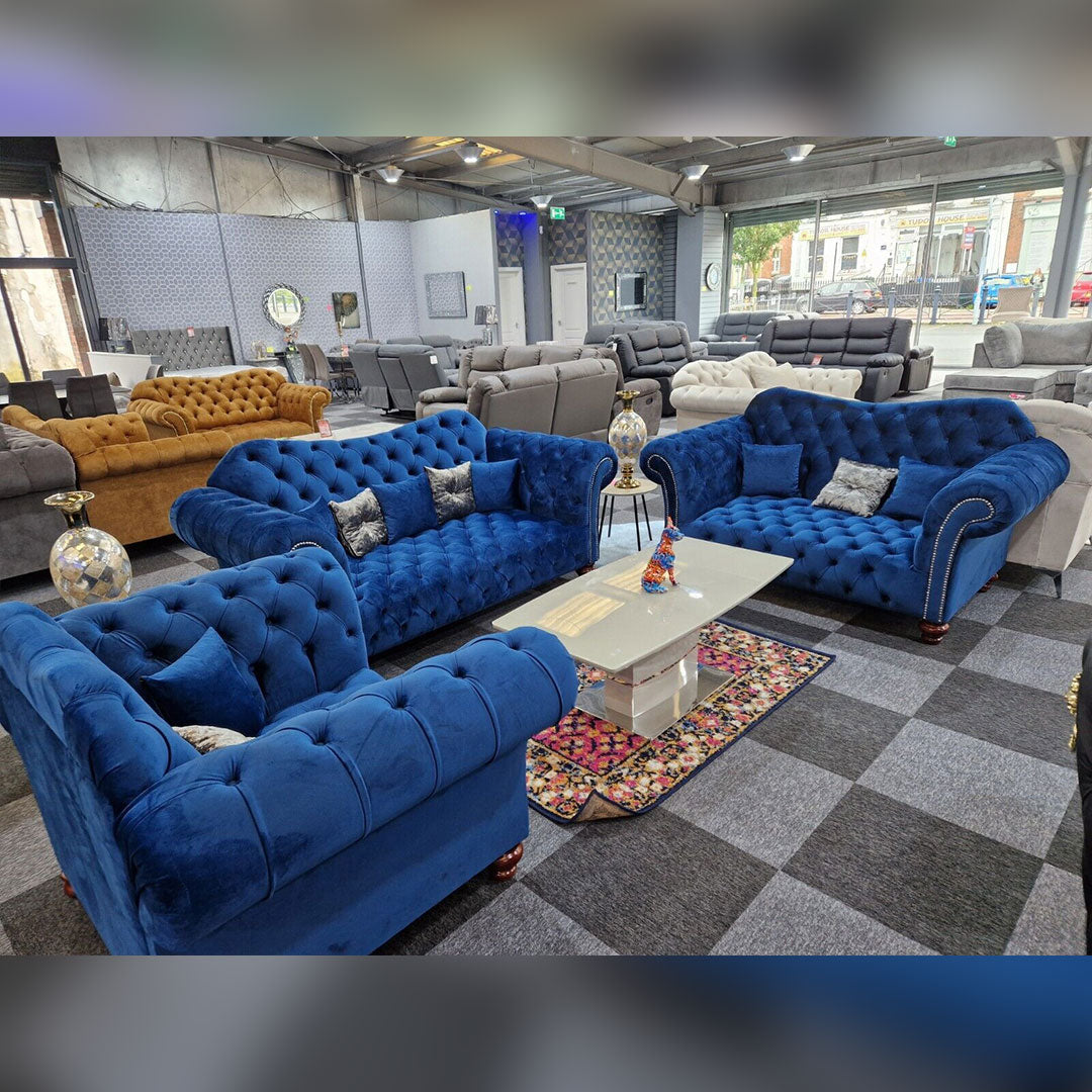 Elegance Chesterfield Sofa 3+2 BLUE MNS (MY NEW SOFA) LTD