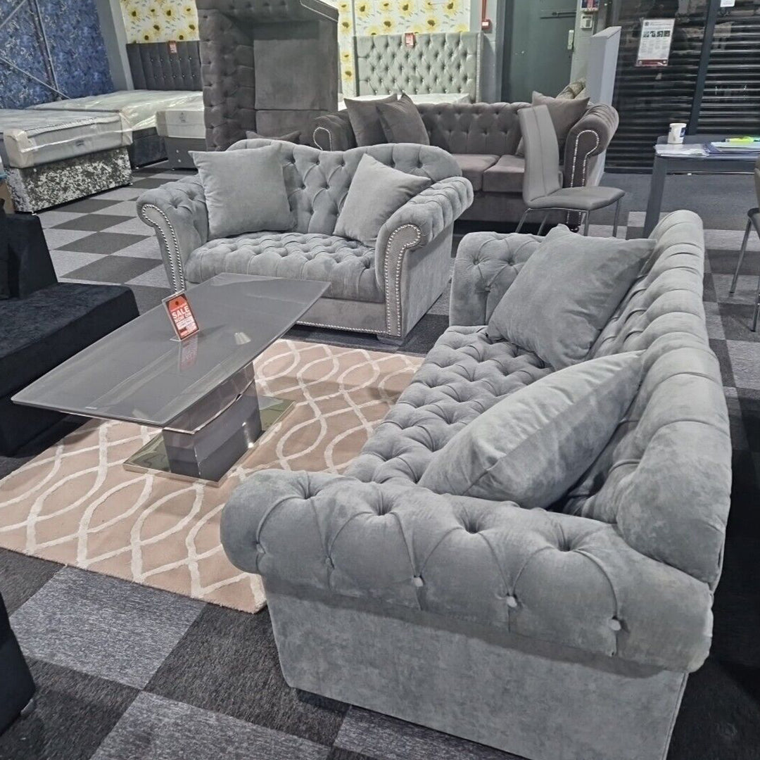 Elegance Chesterfield Sofa 3+2 GREY  MNS (MY NEW SOFA) LTD