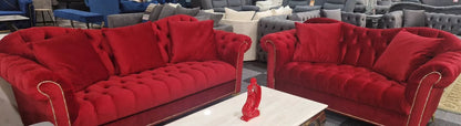 Elegance Chesterfield Sofa 3+2 Red - MNS (MY NEW SOFA) LTD