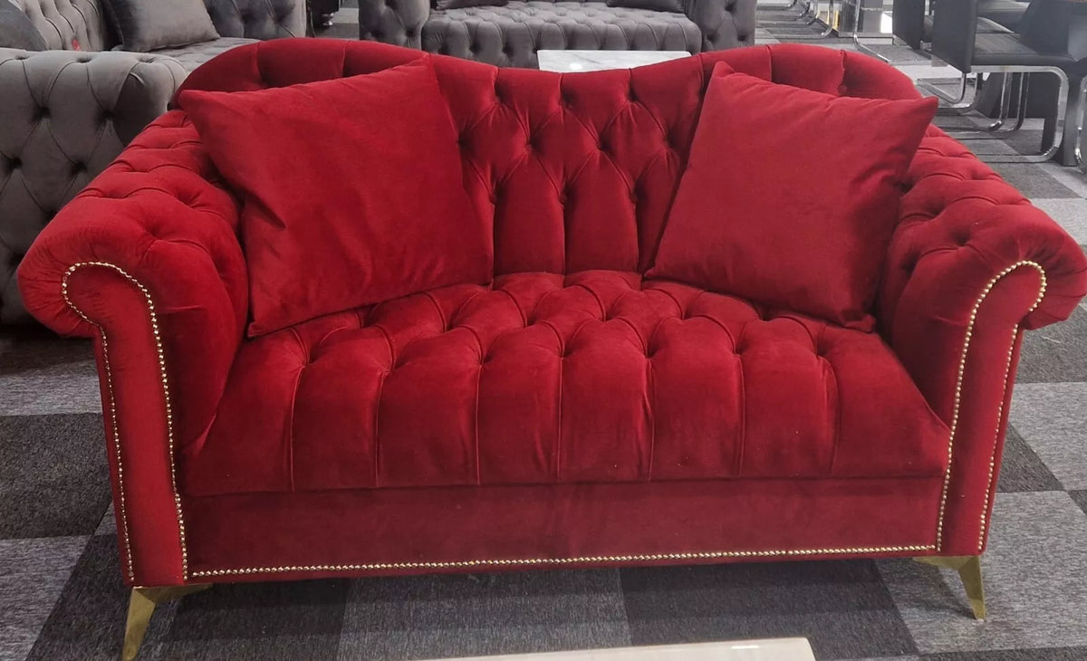 Elegance Chesterfield Sofa 3+2 Red - MNS (MY NEW SOFA) LTD