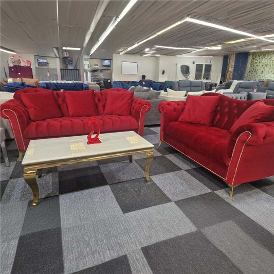 Elegance Chesterfield Sofa 3+2 Red - MNS (MY NEW SOFA) LTD