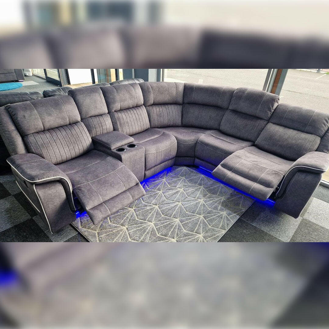 Hannah Electric Corner Sofa Micro Fibre Fabric (270cm x 230cm)
