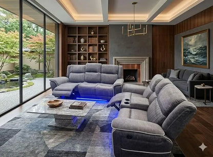 Hannah Electric Recliner 3+2 Sofa Micro Fibre Fabric