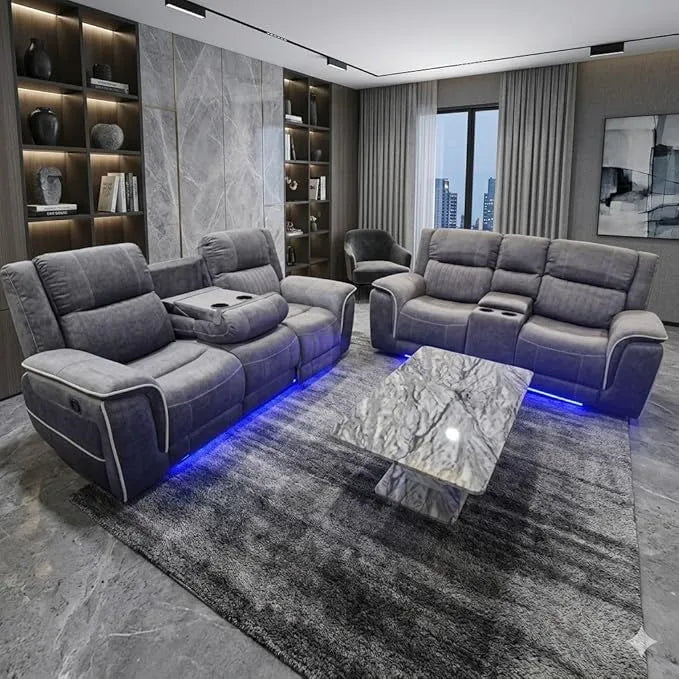 Hannah Electric Recliner 3+2 Sofa Micro Fibre Fabric