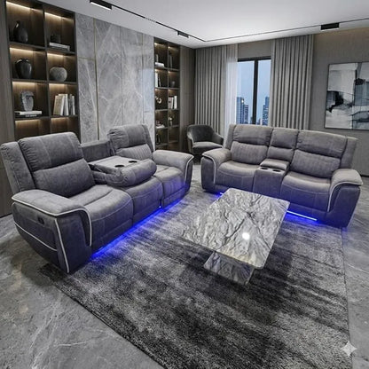 Hannah Electric Recliner 3+2 Sofa Micro Fibre Fabric