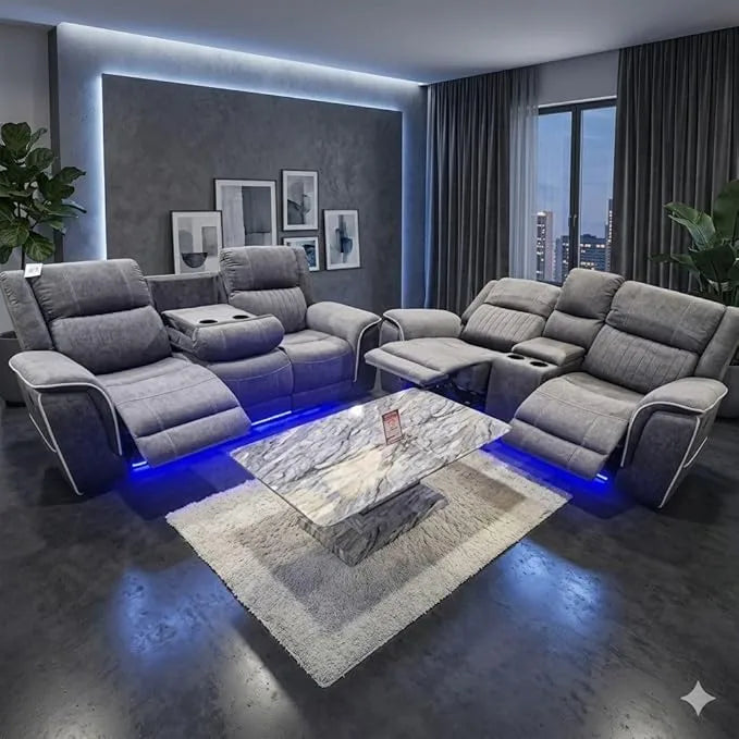 Hannah Electric Recliner 3+2 Sofa Micro Fibre Fabric