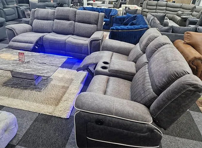 Hannah Electric Recliner 3+2 Sofa Micro Fibre Fabric