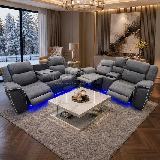 Hannah Electric Recliner 3+2 Sofa Micro Fibre Fabric