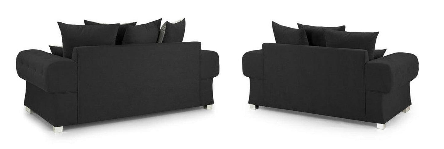Verona sofa 3+2 Seater Scatter Back Black