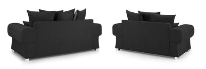 Verona sofa 3+2 Seater Scatter Back Black