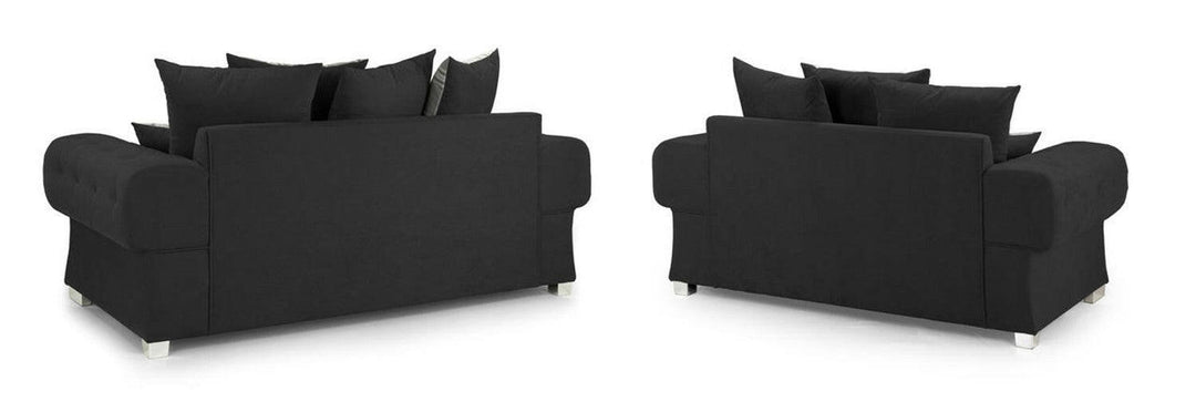 Verona sofa 3+2 Seater Scatter Back Black