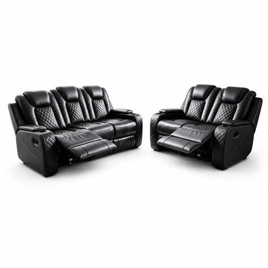 MNS Antalya 3+2 Seater Leather Recliner Sofa Set