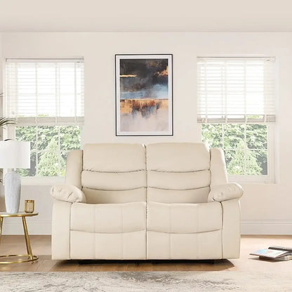 MNS Leather Recliner Sofa with Cupholders - 3+2 Seater Sofa - Black (3+2 Seater)
