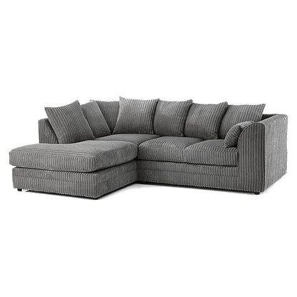 MNS Luxor Fabric Corner Sofa Black | Soft Jumbo Cord 3-4 Seater Corner Sofa - MNS (MY NEW SOFA) LTD