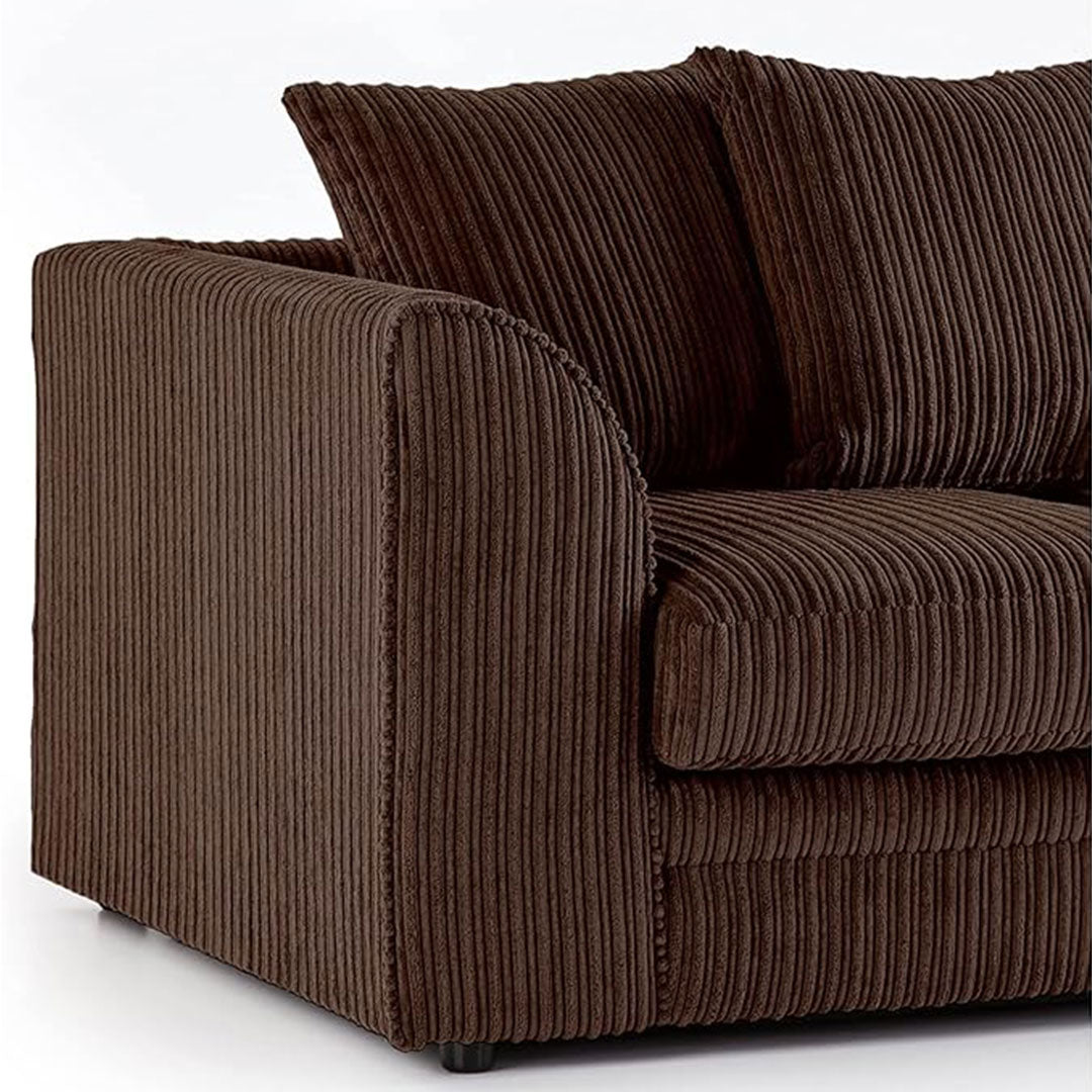 MNS Luxor Fabric Corner Sofa Black | Soft Jumbo Cord 3-4 Seater Corner Sofa - MNS (MY NEW SOFA) LTD