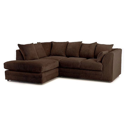 MNS Luxor Fabric Corner Sofa Coffee | Soft Jumbo Cord 3-4 Seater - MNS (MY NEW SOFA) LTD