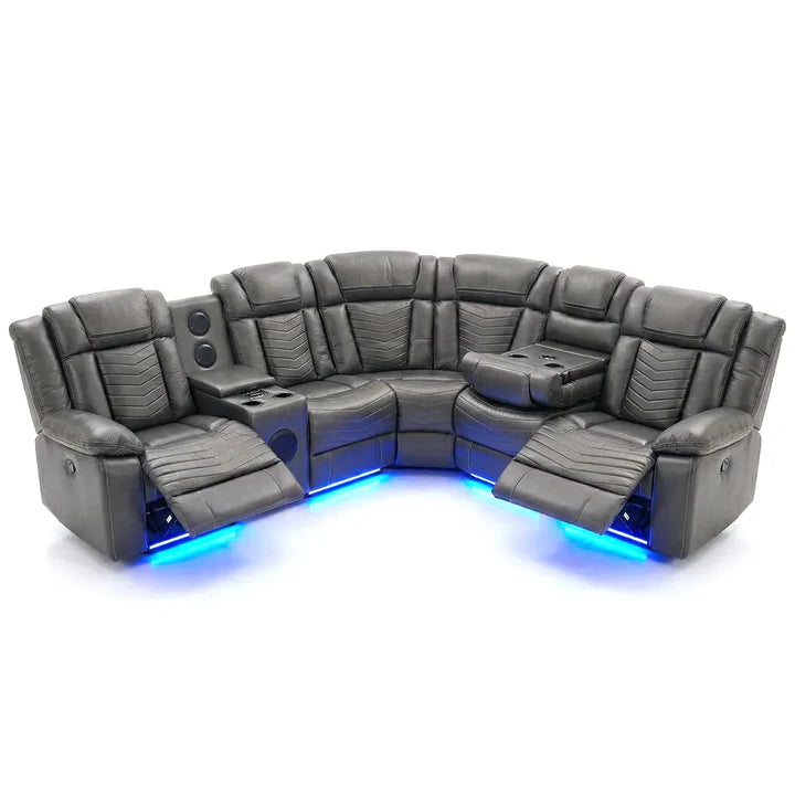 MNS Michigan Leather Electric Recliner Sofa, Corner Sofa, 3+2 Seater Sofa