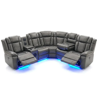 MNS Michigan Leather Electric Recliner Sofa, Corner Sofa, 3+2 Seater Sofa