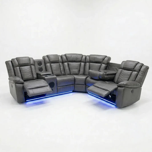 MNS Michigan Leather Electric Recliner Sofa, Corner Sofa, 3+2 Seater Sofa
