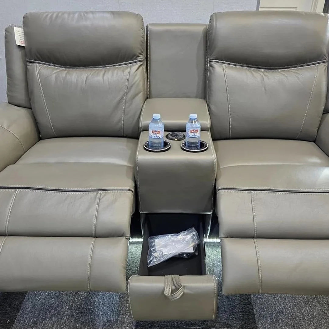 Prada recliner sofa storage console with cooling cup holders