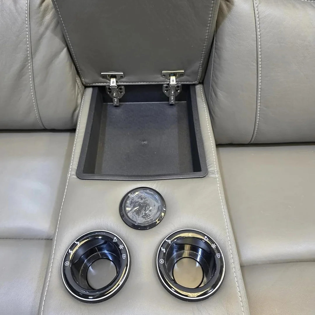 Prada recliner sofa USB and Type-C charging ports close up