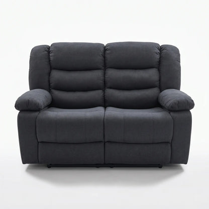 MNS Roma Fabric Reclining Sofa, Grey Fabric, 3+2 Seater with Cup Holders
