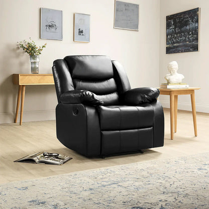 Roma Series 2 Armchair Recliner Black Faux Leather