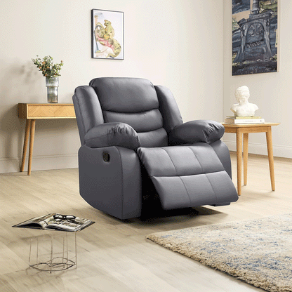 Roma Series 2 Armchair Recliner Black Faux Leather