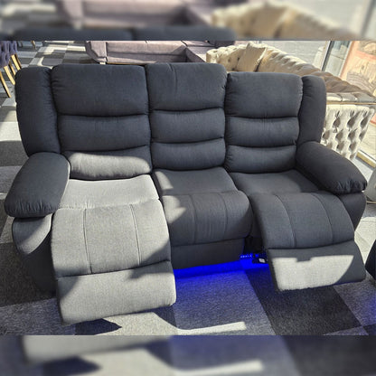 ROMA 3+2 RECLINER FABRIC SOFA – Grey