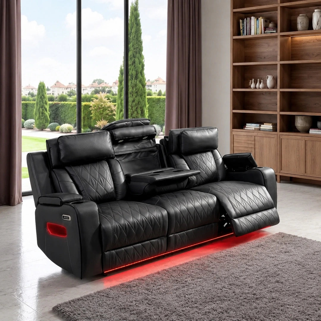 Osman 3 + 2 Music Electrical Recliner Sofa Set (Black, Grey or Cream)