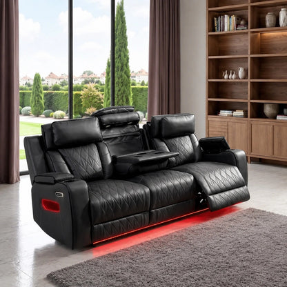Osman 3 + 2 Music Electrical Recliner Sofa Set (Black, Grey or Cream)