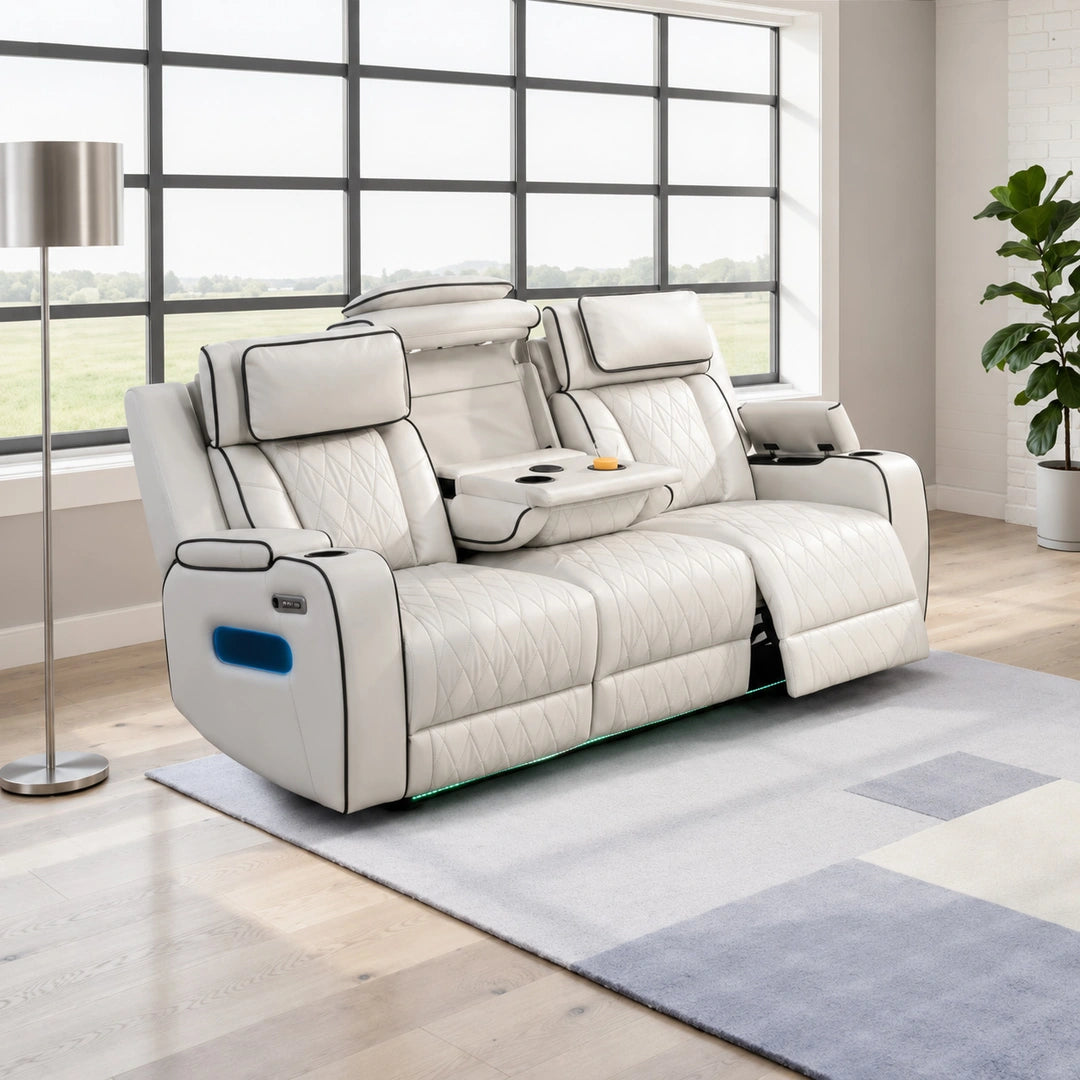Osman 3 + 2 Music Electrical Recliner Sofa Set (Black, Grey or Cream)