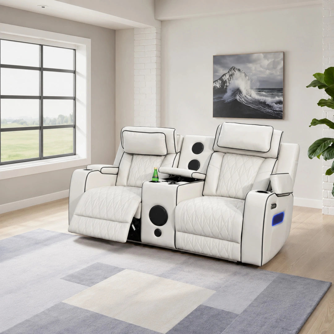 Osman 3 + 2 Music Electrical Recliner Sofa Set (Black, Grey or Cream)