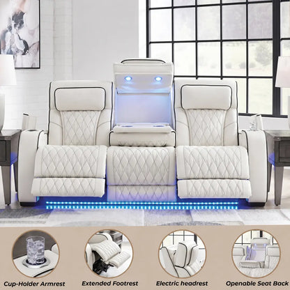 Osman 3 + 2 Music Electrical Recliner Sofa Set (Black, Grey or Cream)